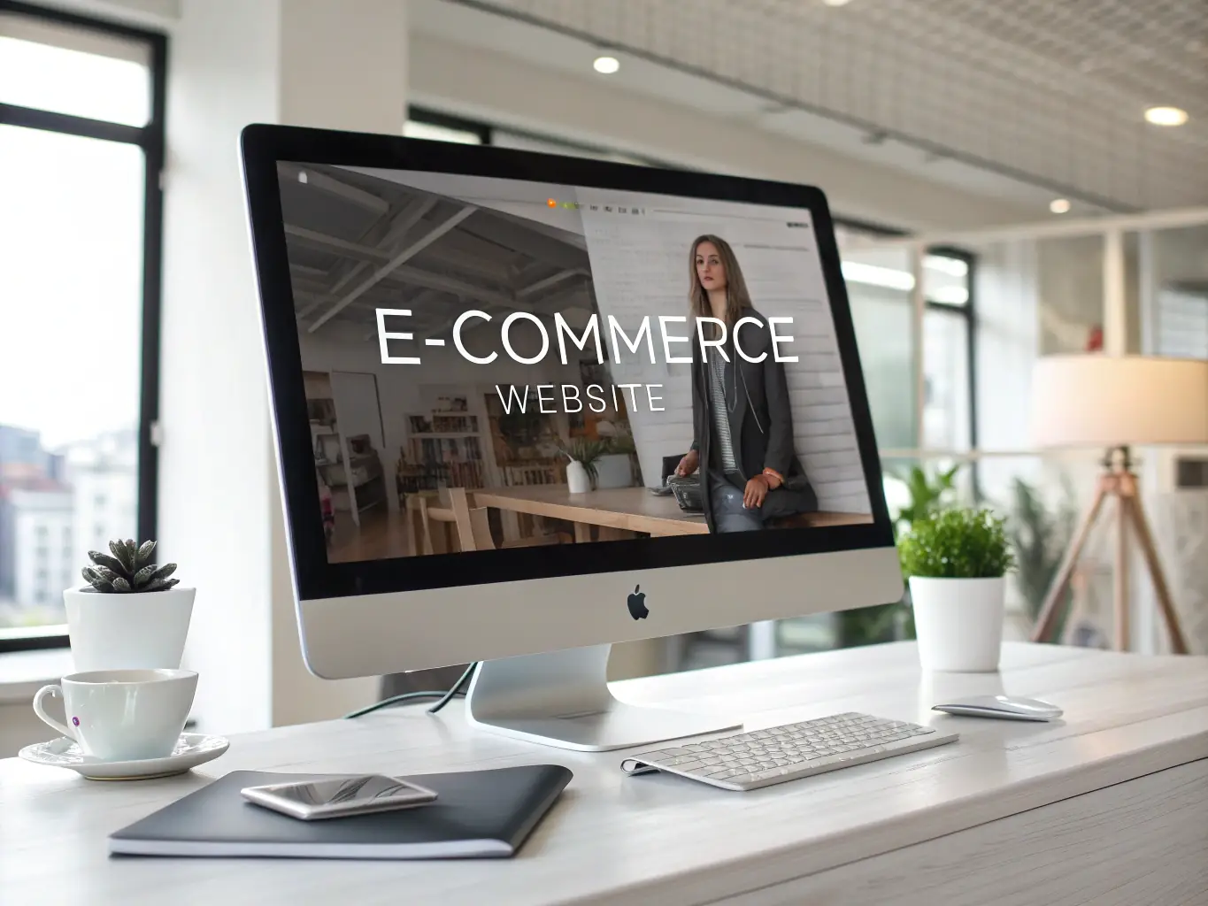 A sleek, minimalist website design showcasing a company's products and services, with a focus on user experience and mobile responsiveness.